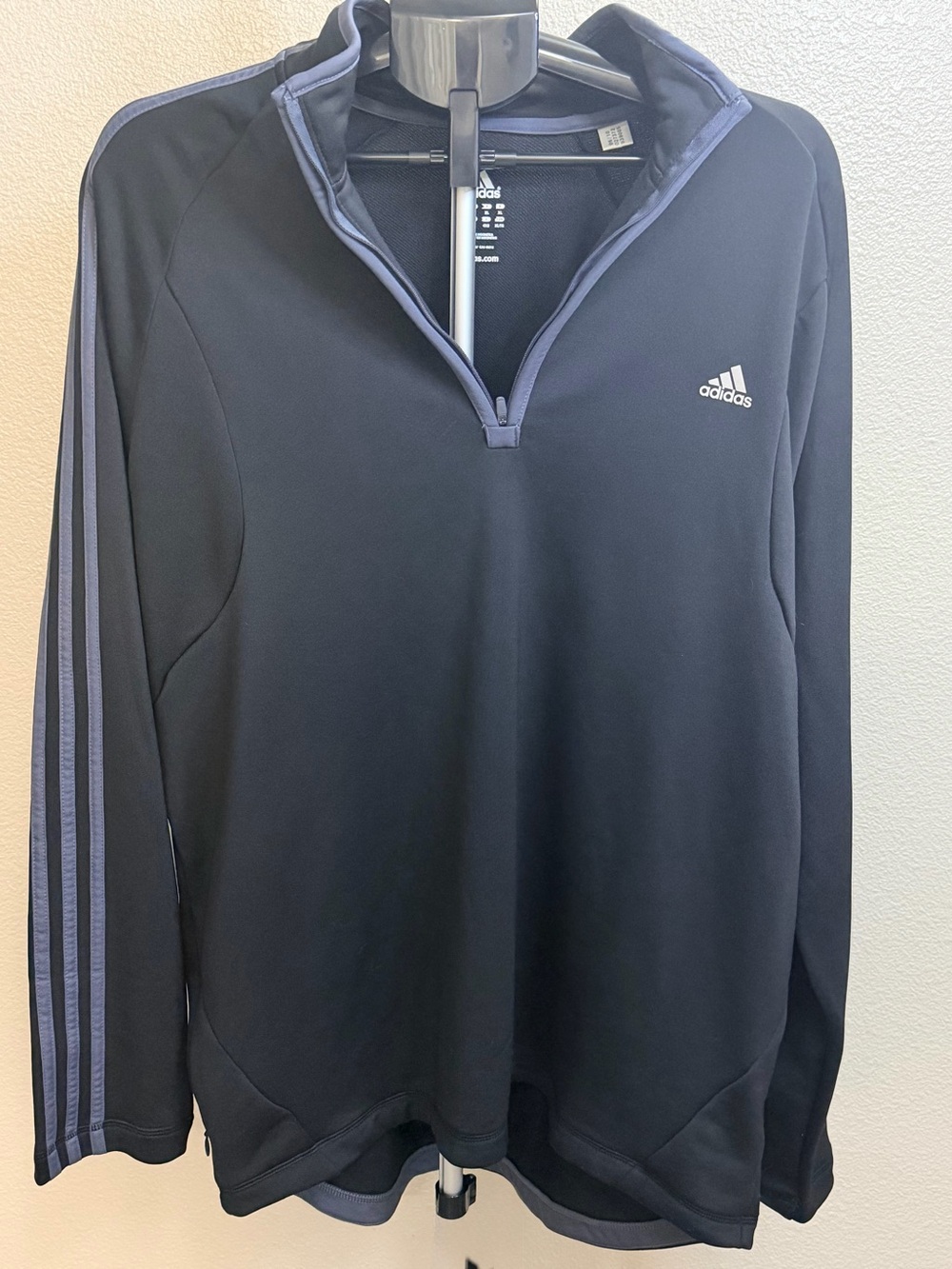 adidas Black/Gray Quarter-Zip Performance Pullover